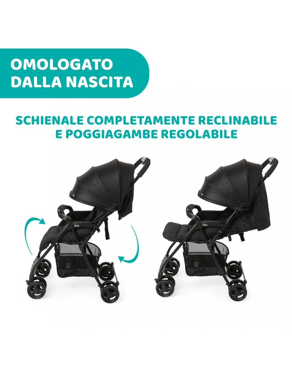 Passeggino OhlalĂ 3 Jet Black - Chicco - immagine 2