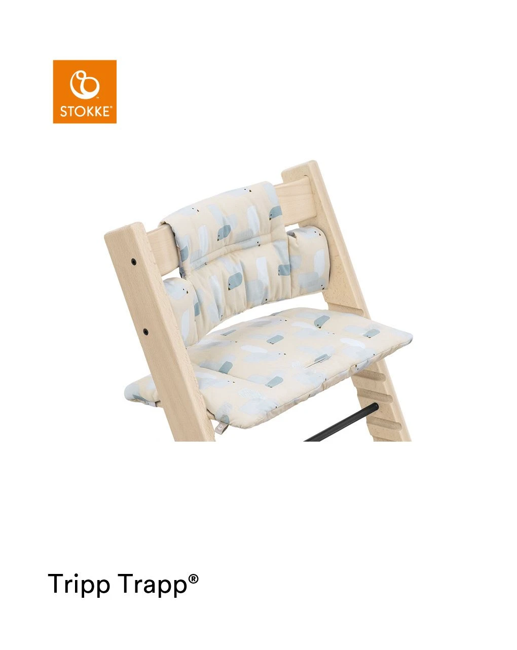 Tripp Trapp® Classic Cushion Birds Blue Ocs Cuscino Per Seggiolone, Morbido E Avvolgente Per Il Tuo Bambino - immagine 3