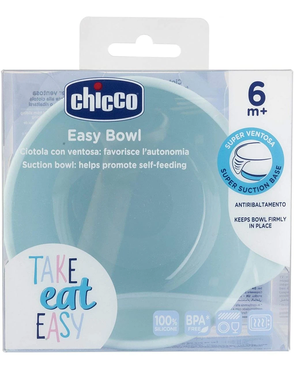 Ciotola Silicone Con Ventosa 6m+ Azzurra