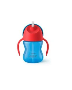 Tazza Colorata Con Cannuccia Blu 200ml Avent