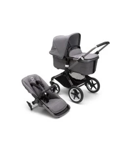 Bugaboo Fox 3 Navicella E Passeggino Telaio Graphite, Tessuti E Cappottina Grey Melange