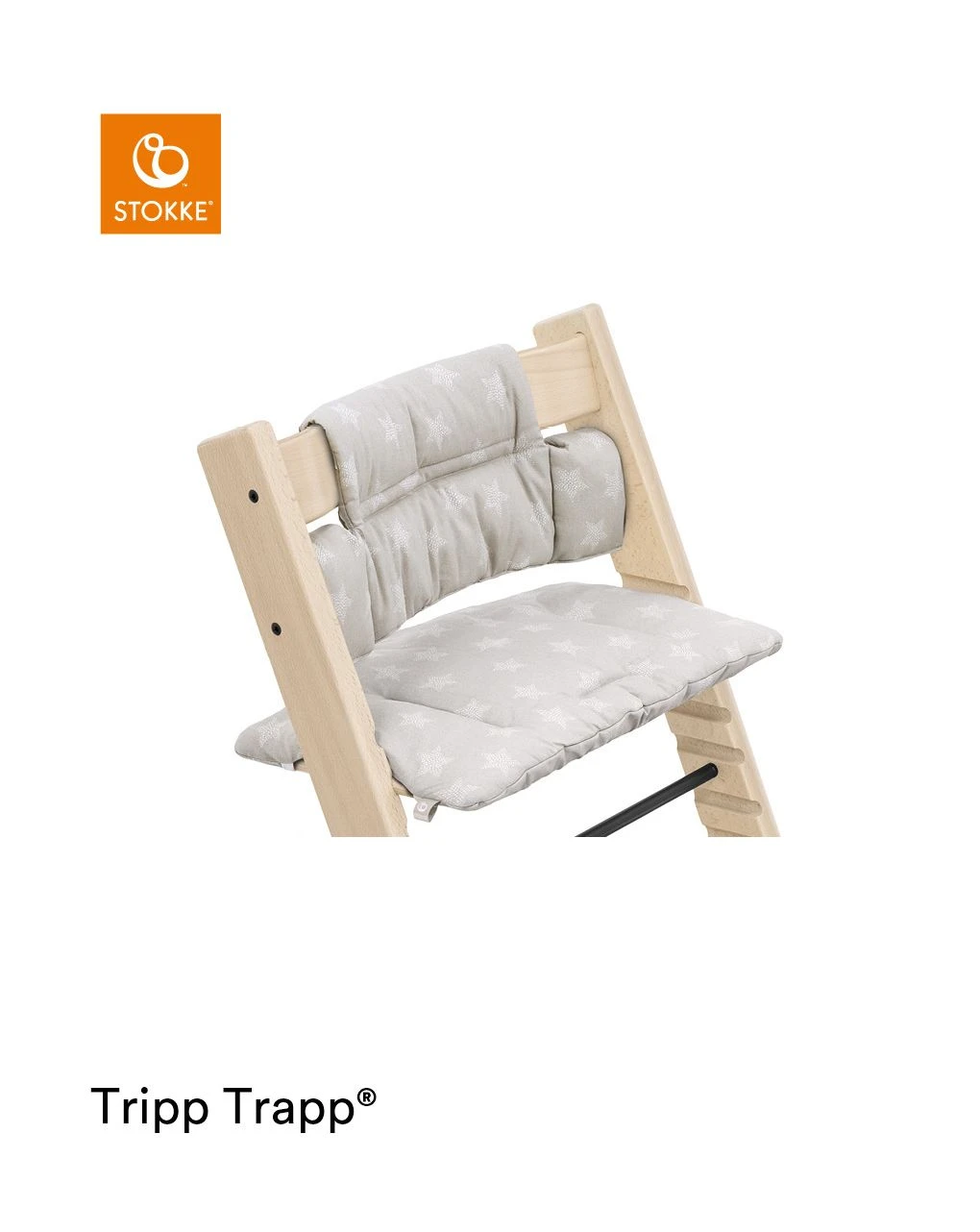 Tripp Trapp® Classic Cushion Stars Silver Ocs Cuscino Per Seggiolone, Morbido E Avvolgente Per Il Tuo Bambino - immagine 3