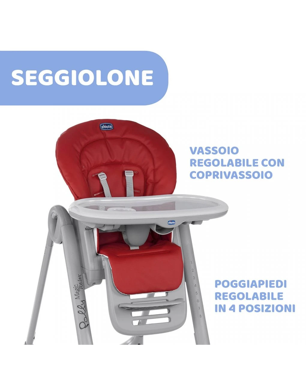 Seggiolone Chicco Polly Magic Red Passion - immagine 3