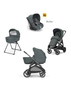 Aptica System Quattro Colore Emerald Green Con Seggiolino Auto Darwin Infant Recline + Telaio Litio - Inglesina