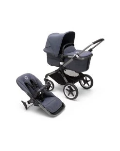 Bugaboo Fox 3 Navicella E Passeggino Telaio Graphite, Tessuti E Cappottina Stormy Blue