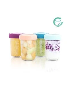 Babymoov Babybols - 4 Vasetti Di Conservazione In Vetro 220 Ml - Ermetici