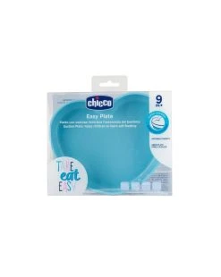 Piatto Cuore In Silicone Con Ventosa 9m+ Azzurro