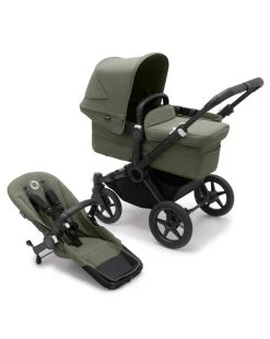 Bugaboo Donkey 5 Mono Navicella E Passeggino Telaio Nero, Tessuti E Cappottina Forest Green