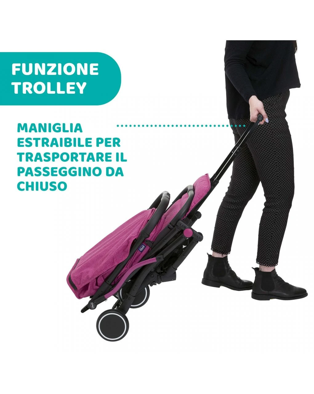 Passeggino Trolley Me Aurora Pink - Chicco - immagine 2