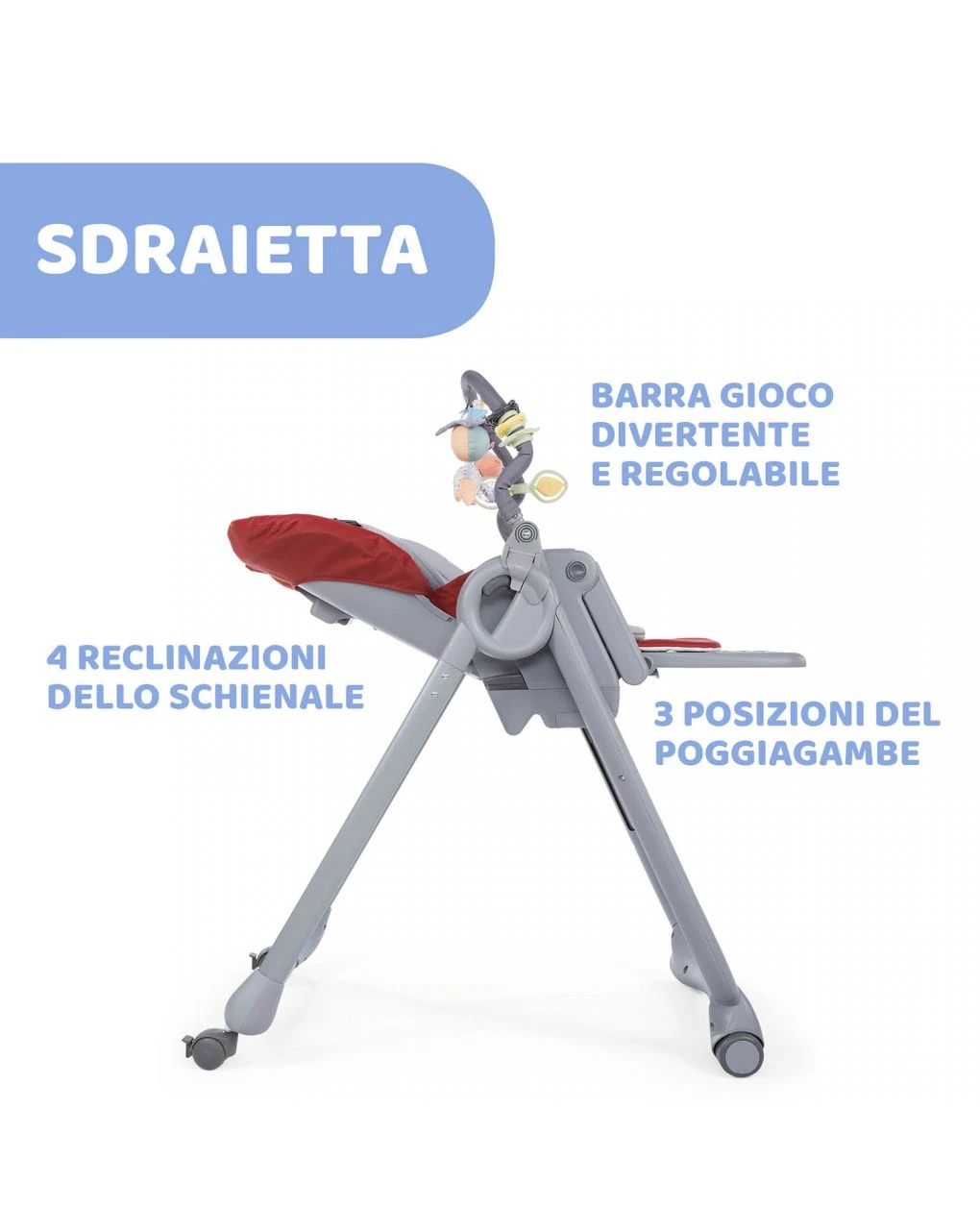 Seggiolone Chicco Polly Magic Red Passion - immagine 2