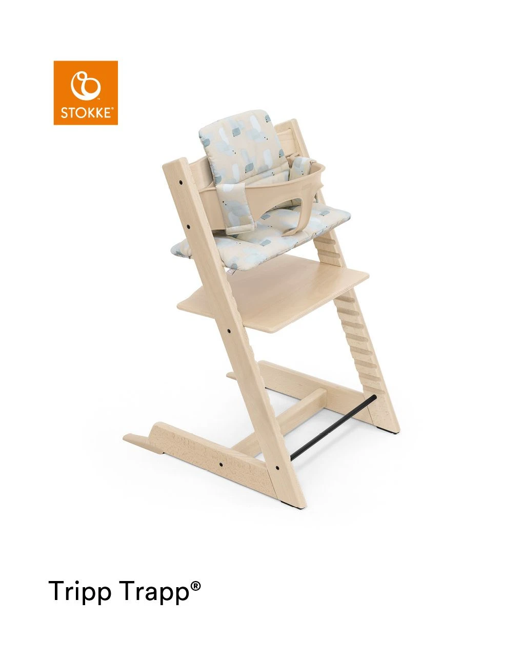 Tripp Trapp® Classic Cushion Birds Blue Ocs Cuscino Per Seggiolone, Morbido E Avvolgente Per Il Tuo Bambino - immagine 4