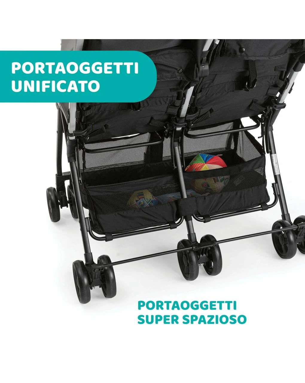 Passeggino Gemellare Ohlalà Twin Silver Cat - immagine 4