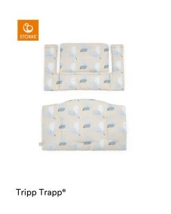 Tripp Trapp® Classic Cushion Birds Blue Ocs Cuscino Per Seggiolone, Morbido E Avvolgente Per Il Tuo Bambino