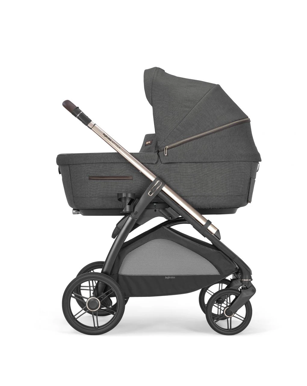 Aptica System Quattro Colore Velvet Grey Con Seggiolino Auto Darwin Infant Recline + Telaio Palladio - Inglesina - immagine 4