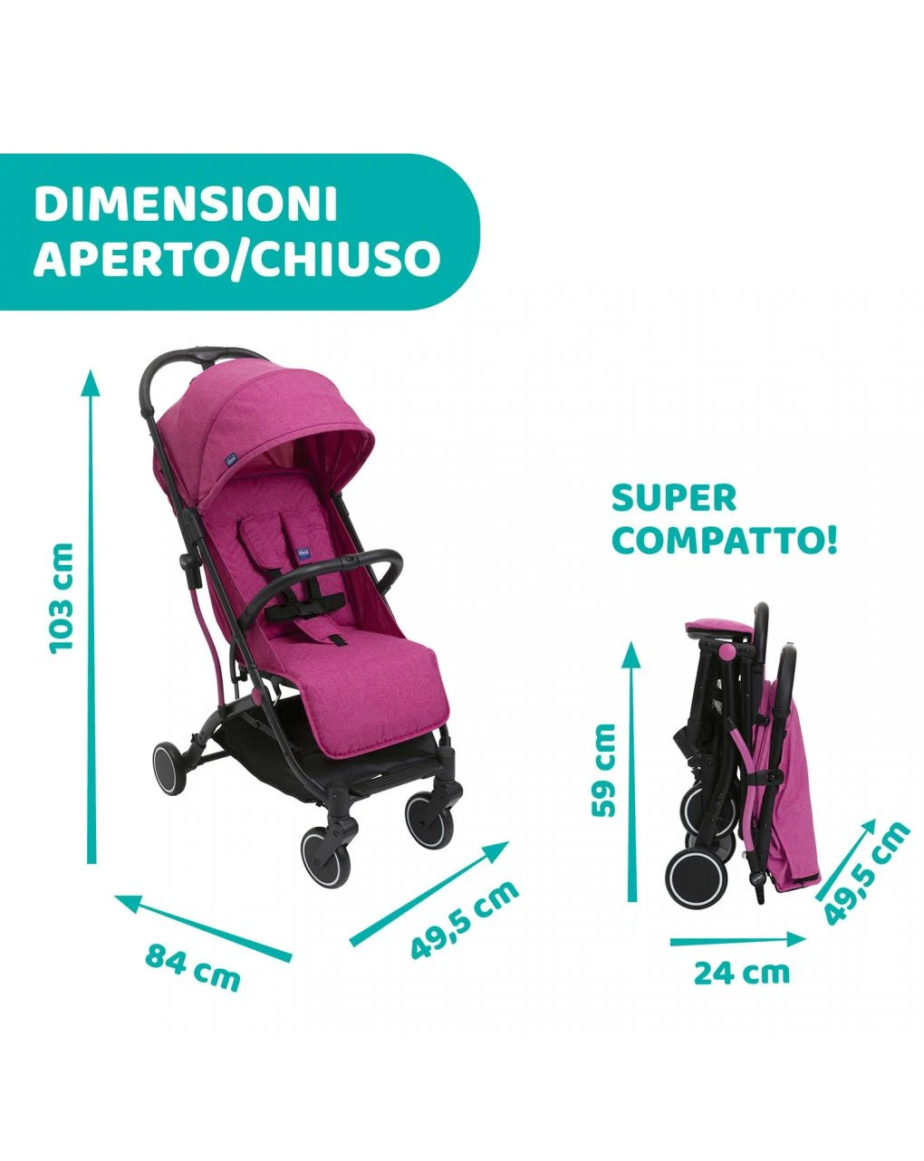 Passeggino Trolley Me Aurora Pink - Chicco - immagine 5