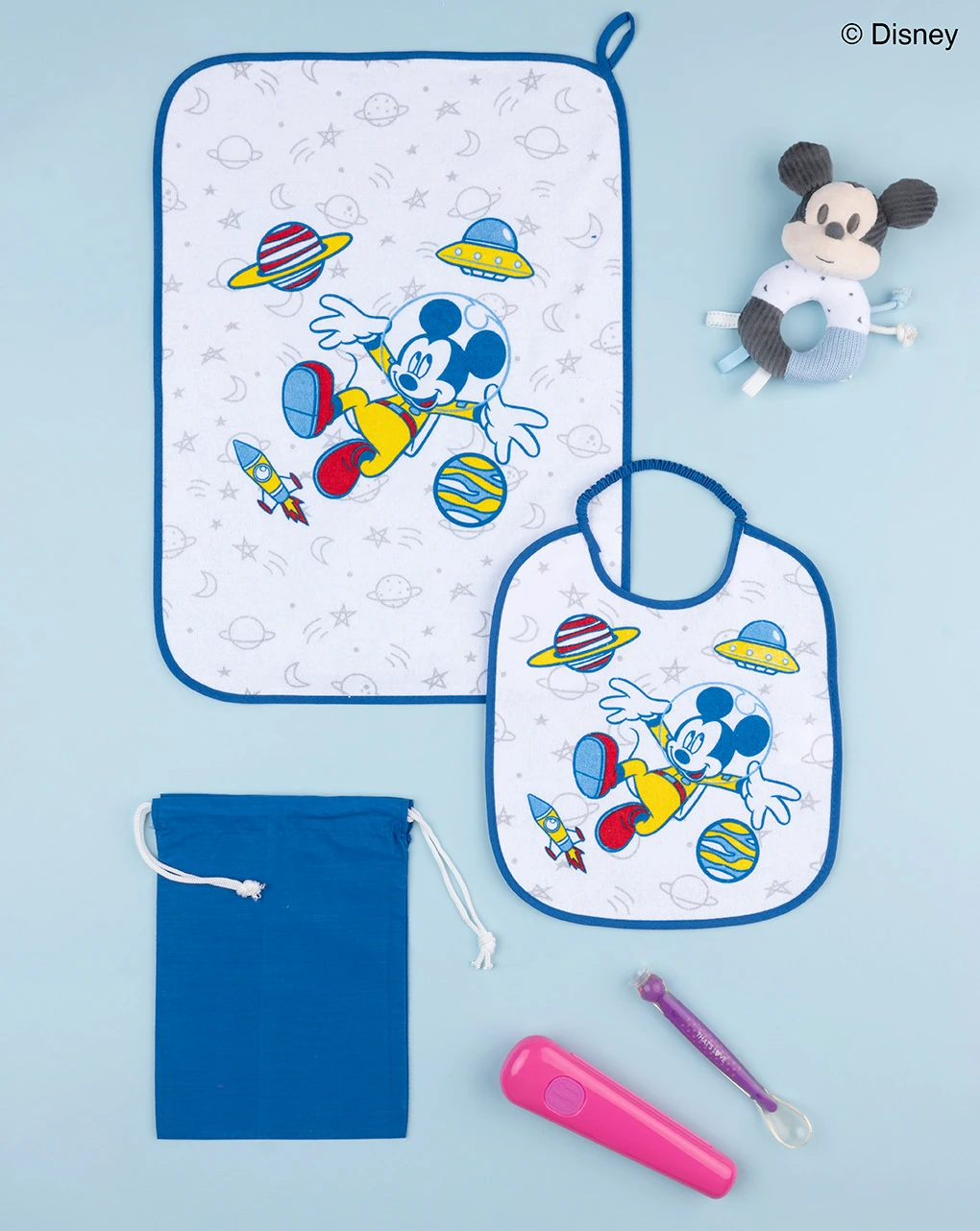 Prenatal Set Asilo Bimbo "mickey Mouse" Blu