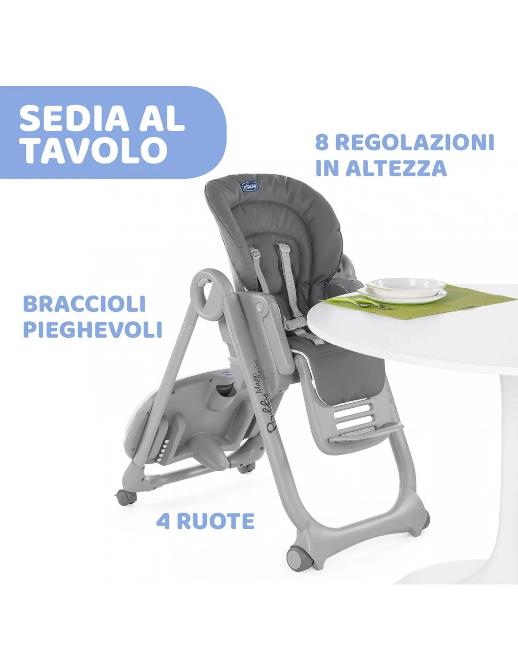 Seggiolone Chicco Polly Magic Graphite - immagine 4